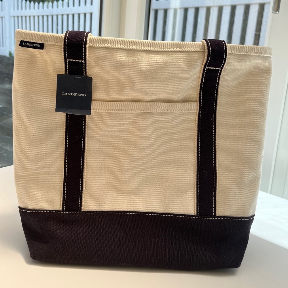 Lands’ End Tote Bag Neutral True Navy Color
